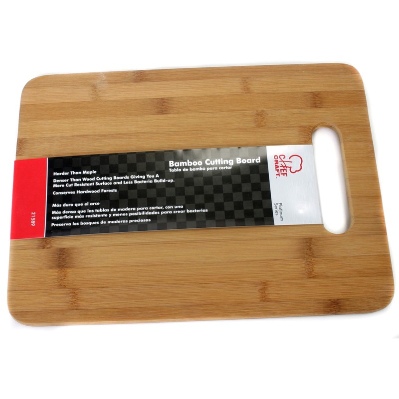 Chef Craft Classic Bamboo Cutting Board, 12.5 x 9.5 inch,