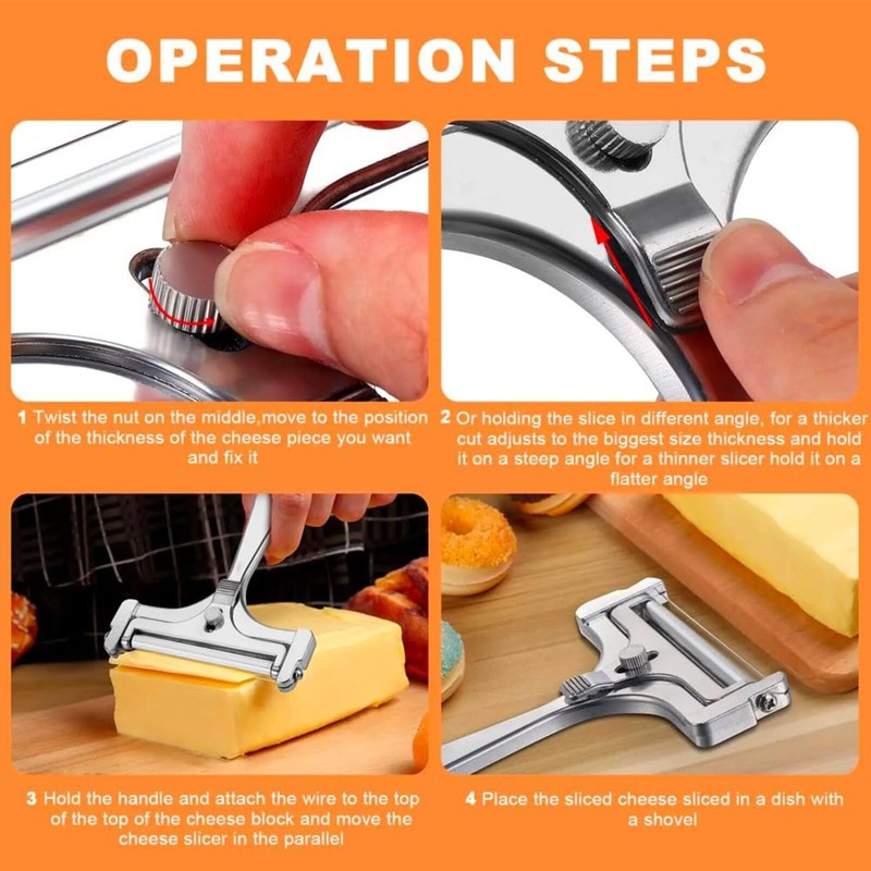 Cheese Slicer Cheese Handheld Adjustable Thickness Slicer Tool Suitable for