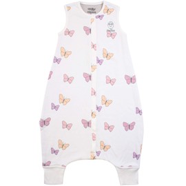 Woolino 4 Season Baby Sleeping Sack with feet, Merino Wool Walker Sleep Sack, 18-36m, Butterfly