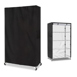 Aacabo Shelf Cover,Waterproof Dustproof Storage Shelving Unit Cover,Fits 36"Wx14"Dx54"H Shelf,Shelf Display Rack Protector with Zipper,Black