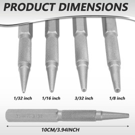 4 Pcs Nail Punch Nail Set Center Heat Treated Alloy Steel With Knurled Grip Most Commonly Used Sizes Setter Punch And Center Set Professional Woodworking And Carpentry Tool Kit
