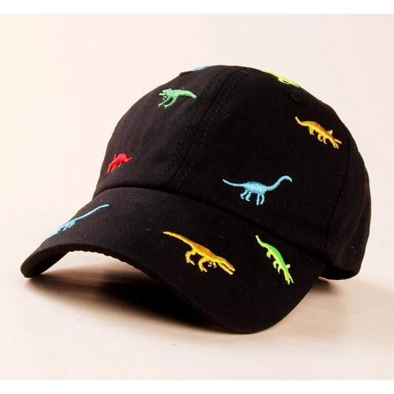 J.B.things Cap, Kids, Boys, Girls, Unisex, Soft, Colorful Dinosaur, Black