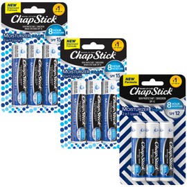 ChapStick Crema hidratante 2 en 1 para el cuidado de los labios, paquete de 9 (3 SPF 12, 6 SPF 15) – Bálsamo labial original con SPF de amplio espectro, aloe y vitamina E, 0.15 Ea
