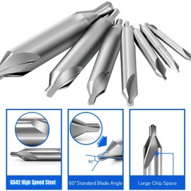 TheSiliconValley 7pcs 1/2 5/32 1/4 1/8 3/8 3/16 5/16 HSS Countersink Center Drill Bits Set Tool