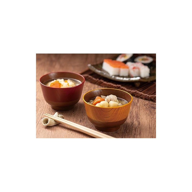 Canoe 74530 Traditional Japanese Color Lacquer Soup Wan, 11.2 fl