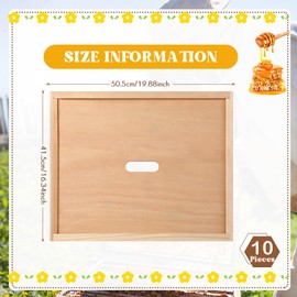 DoubleFill 10 Pcs Beehive Inner Cover for 10 Frame Hive Box Cover with Feeding Hole Beehive Insulation Ventilation Inner Cover for Beekeeping Tool