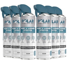 Polar Paint & Varnish Stripper Spray - 6 x 17 Fl Oz | Industrial Strength Gel Removal for Paints, Varnishes & Other Stubborn Resides | Multi Surface Paint Stripper for Wood, Metal and Concrete