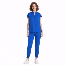 Dvoliaw Scrubs for Women Set Nurse Uniform, Mandarin Collar Scrub Top & Jogger Pant, 8 Pockets, Yoga Waistband, 4 Way Stretch