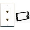 RiteAV 2 Port Cat6 Ethernet Wall Plate - 1 Gang