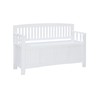 Linon Cynthia White Storage Bench with Flip-Top Lid and Hidden