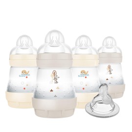 MAM Easy Start Anti-Colic Baby Bottle 5 oz, Slow Flow, Breastfeeding-Like Silicone Nipple Bottle, Reduces Colic, Gas, & Reflux, Easy-to-Clean, BPA-Free, Vented Baby Bottles for Newborns, 0-3 Months