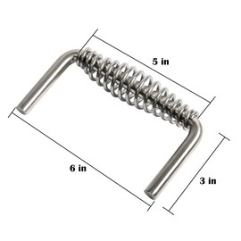FIRELOOP 5" Stainless Spring Handle weldable Handle with 1/2" Steel Rod for BBQ, Custom Metal Projects, Custom Built Grills, Smokers, Pits, Wood Stoves