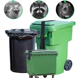 Trash Can Locks for Animals Garbage Can Locks for Animals With Adjustable Dual Paws Garbage Can Lid Locks Security Strap Trash Can Bungee Cord Belt Rope for Outside Raccoon Trash Bin Lock 1PCS