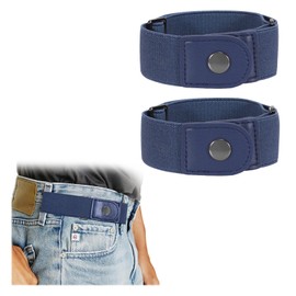 WERFORU Men 2 Loop No Buckle Elastic Belt for Women Men side belts, Fit 1.5 Inch Belt Loop