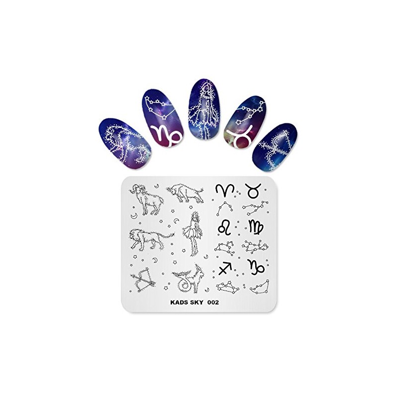 KADS New Nail Stamping Plate Flower Sky Ocean Chinese Style