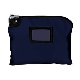 BankSupplies Laminated Nylon Locking Deposit Bag | Navy Blue | 15W x 11H | 2 Keys Included for Each Bag | HIPAA | Puncture Resistant Laminated Nylon | Double Stitched Seams