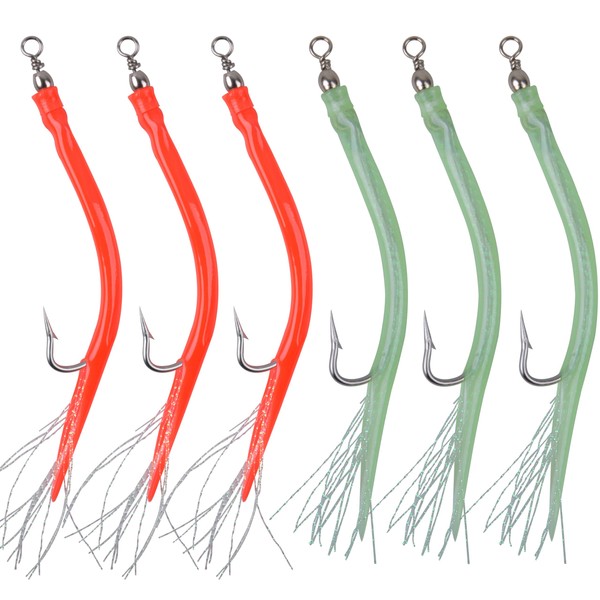 Striped Bass Trolling Tube Lures,6pcs Saltwater Cod Rig Tube Teasers