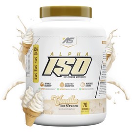 Alpha Supps ISO, Low Carb 100% Whey Protein Isolate Powder, 25 Grams Per Serving, Helps Support Muscle Growth, Low Sugar and Gluten Free (Vanilla Ice Cream, 5 lb)