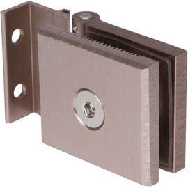 Rockwell Security Screw in Mini Hinge Door Mount Glass Brushed Nickel Finish Fits 1/4 Inch Glass Shower Doors for Residential Use