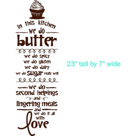 Walls with Style in This Kitchen, Funny Wall Sayings, (Dark Brown)