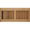 Floor Register, Oak Louvered Hardwood, 4 x 12-In.