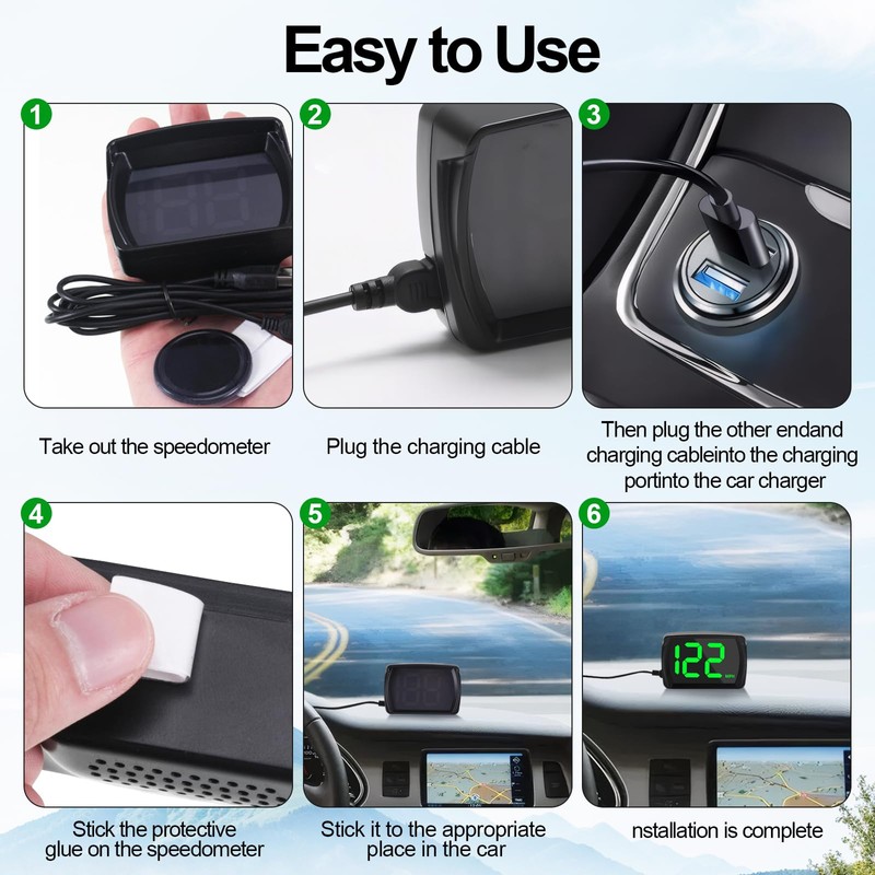 Digital GPS Speedometer,HUD Heads up Display Car MPH,Car Real-Time Speedometer