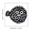 Puffer Fish Rubber Stamp, 3/5 Inch Small Mini Stamp for