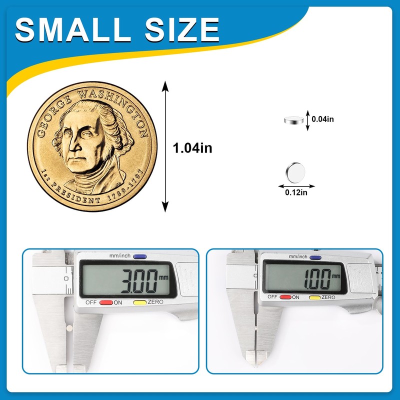 1000 Pack Small Magnets, 3x1mm Refrigerator Magnet Rare Earth Magnets