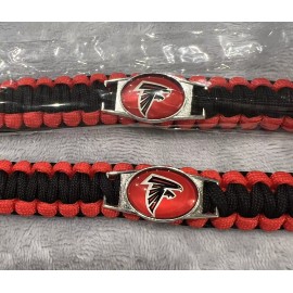 Unbranded Atlanta Falcons Paracord Survival Bracelet 9 Inch With Sturdy Alloy Closure