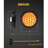 Partsam 4X 4 Inch Round Amber Strobe Lights 24 Diodes