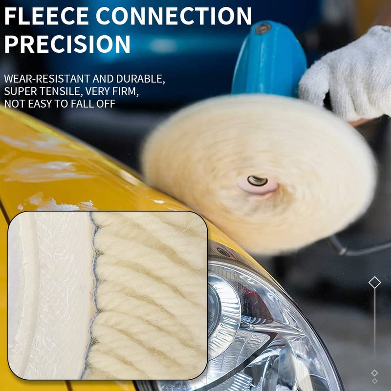 Baisiky 8PCS 6 Inch Wool Polishing Buffing Pad, Polishing Buffing