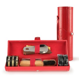 12PC Shoe Polish & Care Kit, Leather Shoe Shine Kit with Brown Wax, Shoe Brushes for Polishing, Compact Shoe Cleaning Kit