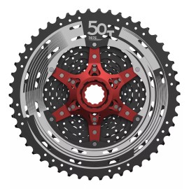 SunRace Cassette Piñones Mtb Sunrace 11p 11/50d Csmx8 Aluminio Negro Cantidad máxima de dientes 50 Cantidad mínima de dientes 11 Color Negro con rojo