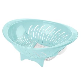 TITIZ Smart Food Strainer with Easy Open-Close Bottom Door - Effortless Draining and Cleanup - Higt Quality (BLUE TEAL)