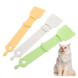 3 Pack Cat Strip Feeder, Happy Spoon for Cats, Cat Stripe Squeeze Spoon, Cat Treat Feeding Spoon, Cat Food Spoon for Wet Food, Cat Food Spoon for Cat Lickable Liquid Snack