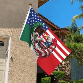 Mexican American Flag 3x5Ft Double Sided Bandera de Mexico Decor