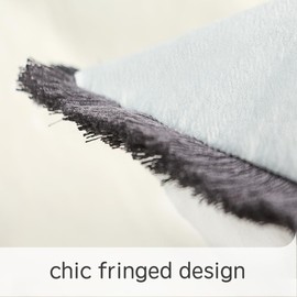 TINYSUN Decorative Cotton-Linen Fringe Throw Pillow Covers Set of 2 - Cozy Boho Square Cushion Covers with Colorful Tassel Soft Accent Pillowcase for Sofa and Bed Home Decor (Frost White,18x18 Inch)