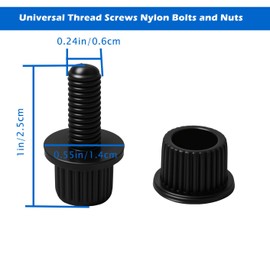 WINTOWIN Nylon License Plate Screws, Bolts and Nuts for Frame, Plastic Fasteners Kit for Motorcycle Bike, Holder Bolt (Black and White)