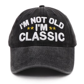 Funny Father's Day Retirement Birthday Gifts for Men Women,I'm Not Old Classic Washed Hat Gifts for Dad Old Man Women