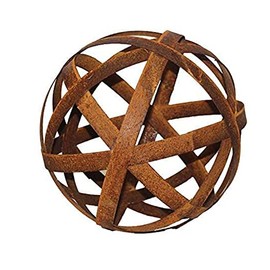 Bornhöft Ball 20 cm Metal Patina Rust Strip Ball Iron Decorative Garden Decoration Ribbon Ball Steel Ribbon Ball