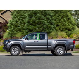 Rvinyl Pillar Post Pre Cut Window Trim Kits in Matte Black Compatible with Toyota Tacoma 2016-2023 Crew/Double Cab - Adhesive Backs