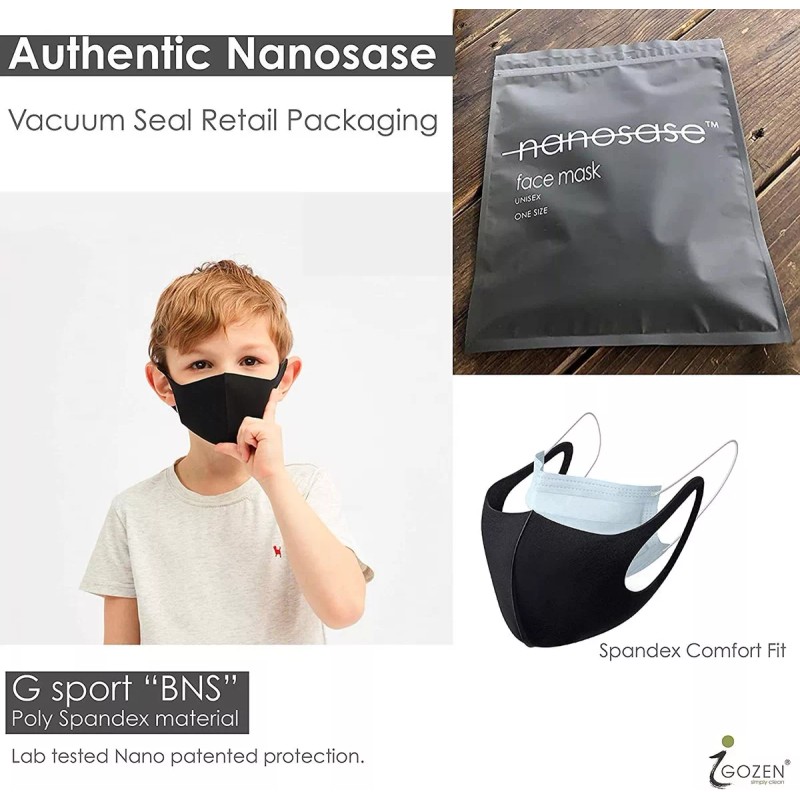 Igozen 5 Pack Unisex Kids Face Masks Nanosase G Sports
