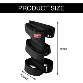 Slykew 1 PC Car Fire Extinguisher Fixed Strap, Adjustable Anti-roll Bar Fire Extinguisher Mount Holder, Velcro Fastening Shockproof Fit Diameter Not Larger Than 3.6", Compatible with Wrangler (Black)