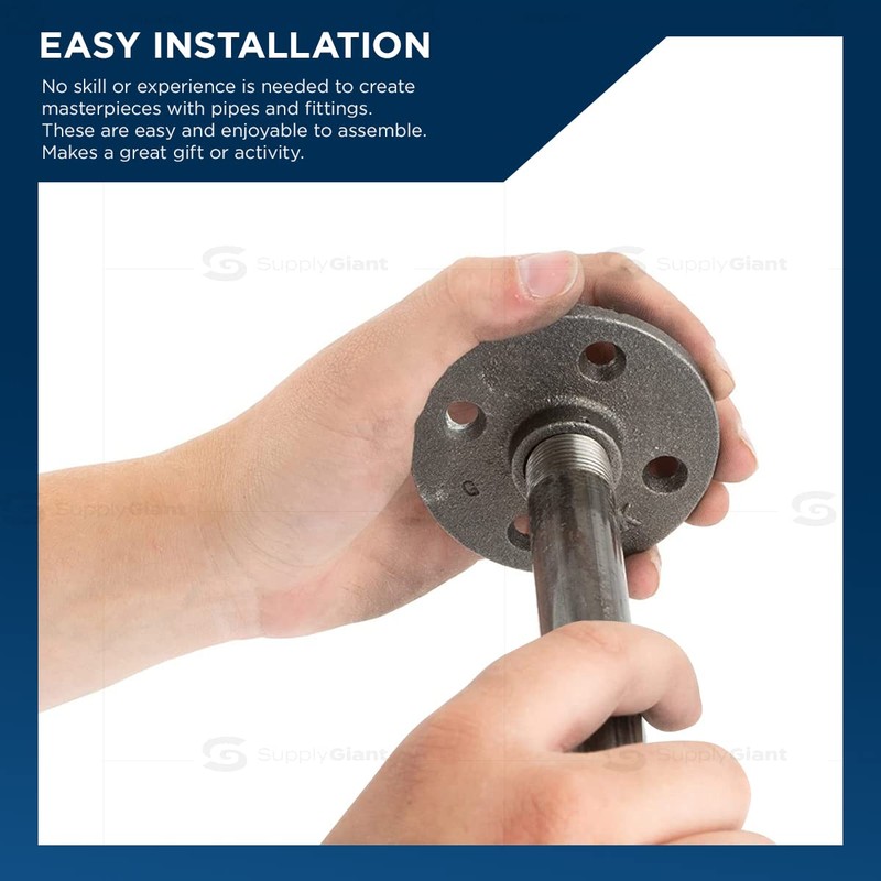 Supply Giant OQCM1011 11" Long Black Steel Nipple Pipe Fitting