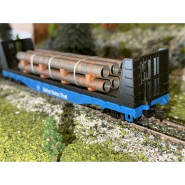 Miles Of Smiles Prints New 1:87 Ho Scale 30FT Rusty Pipe Load (4.5in) (Real Rust) 2pk