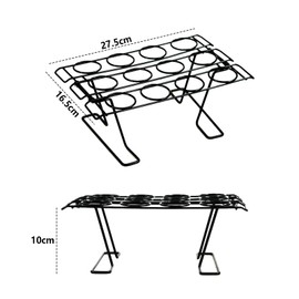 Auch 2 Pack Cupcake Cones Baking Rack Stainless Steel Ice Cream Cone Cupcakes Holder 12 Cavity Ice Cream Cone Holder Stand Ice Cream Display Racks Cupcake Cone Stands for Home Kitchen Cooking, Black (Cones Rack)