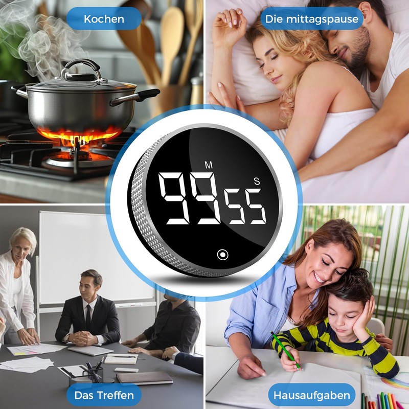 CNMTCCO Digital Kitchen Timer Magnetic Egg Timer with LED Display,