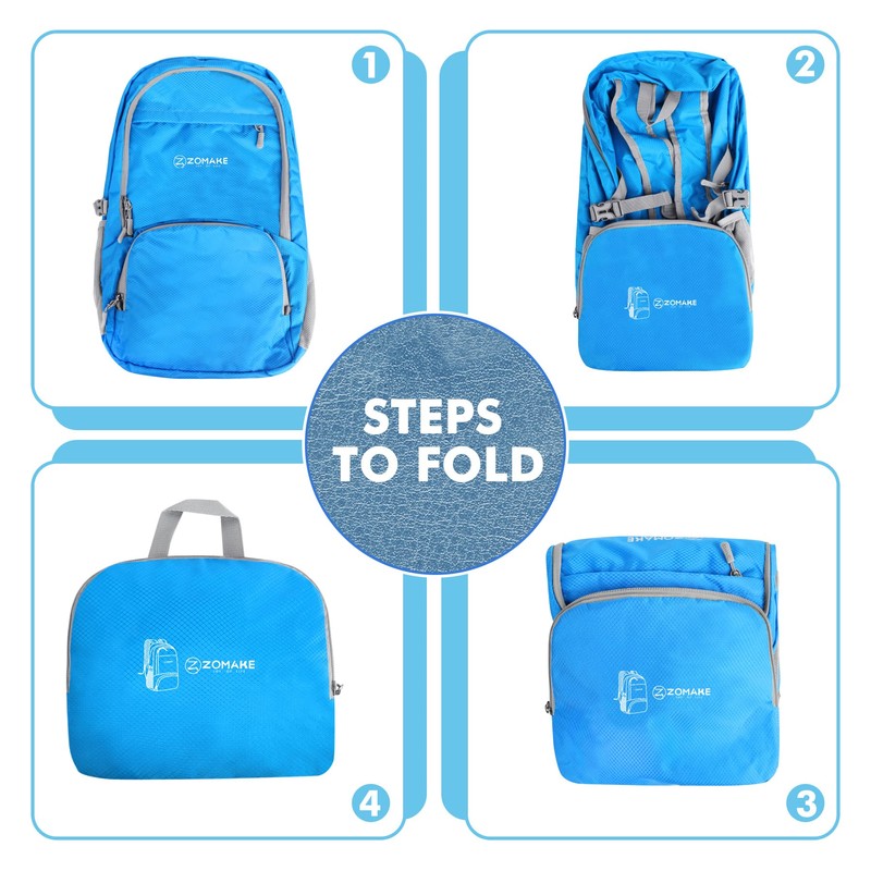ZOMAKE Foldable Backpack - Lightweight Folding Backpacks 30L, Packable Hiking