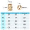 PATIKIL M4 x 8.1 x 6.3 mm Brass Thread Insert,