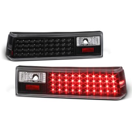 AKKON - For 87-93 Ford Mustang Black Housing Clear Lens LED Tail Brake light lamp Replacement Assembly Pair